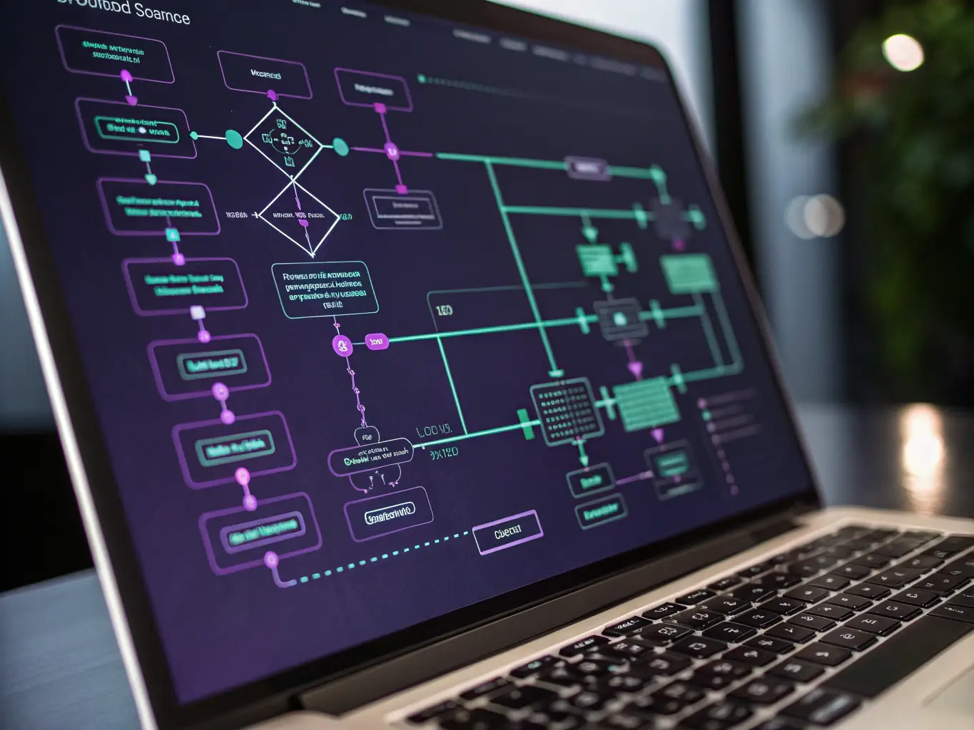 A minimalist image depicting a workflow automation process, with interconnected nodes representing different tasks being automated by AI, set against a clean, off-white background.